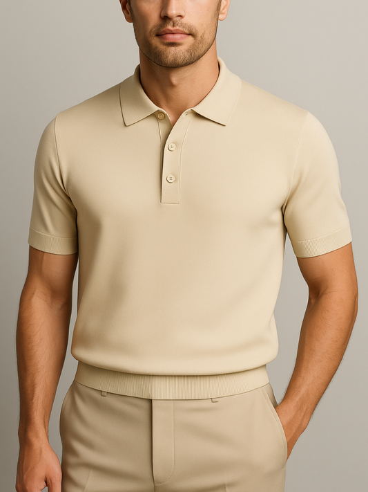 The Silvano Polo Shirt Apricot Beige