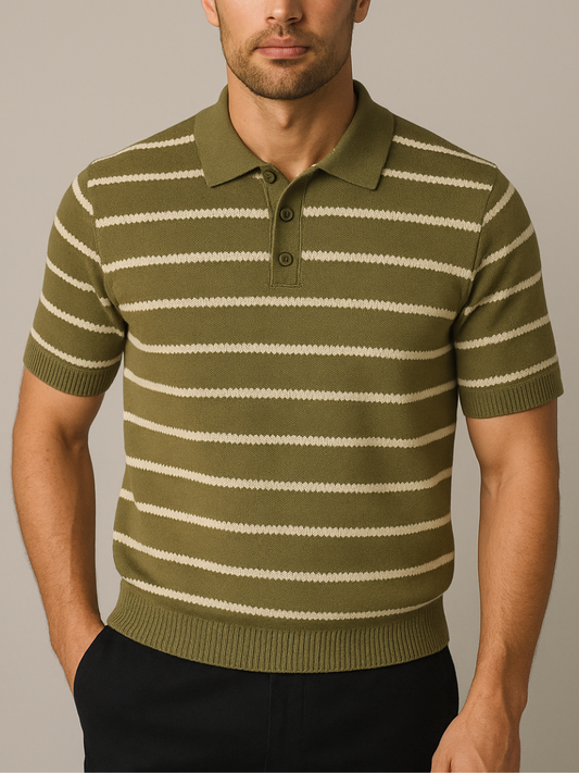 The Varenzo Polo Shirt Olive Green