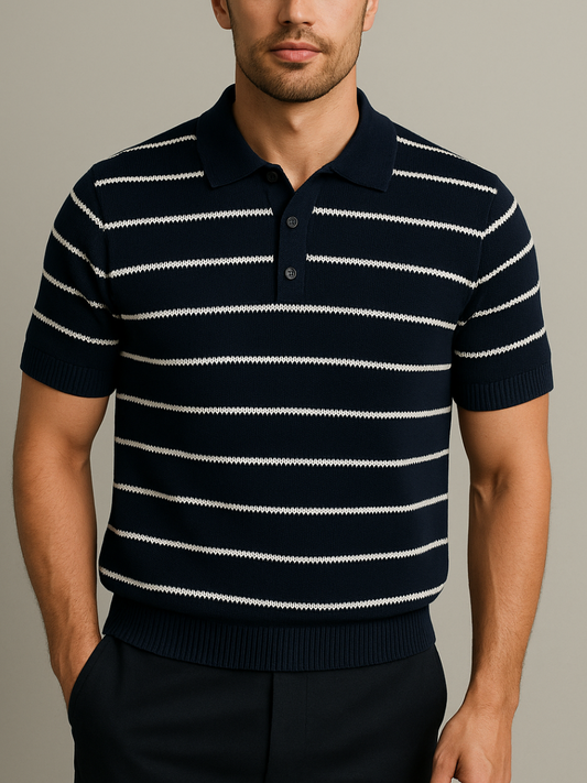 The Varenzo Polo Shirt Navy Blue
