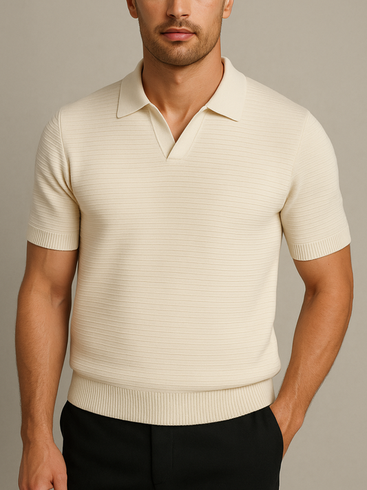 The Salerno Polo Shirt Apricot Beige