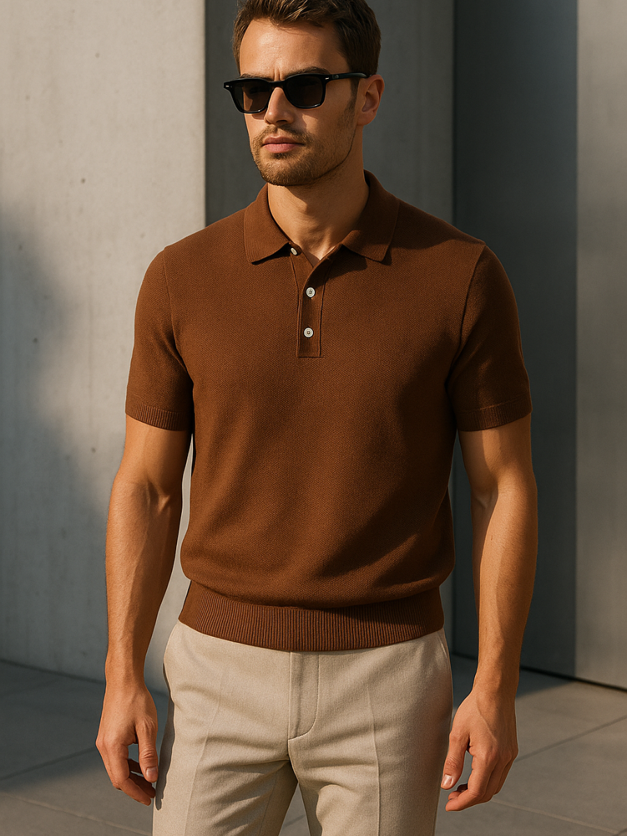 The Silvano Polo Shirt Coffee Brown