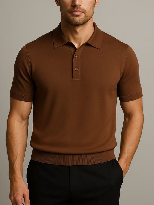 The Silvano Polo Shirt Coffee Brown