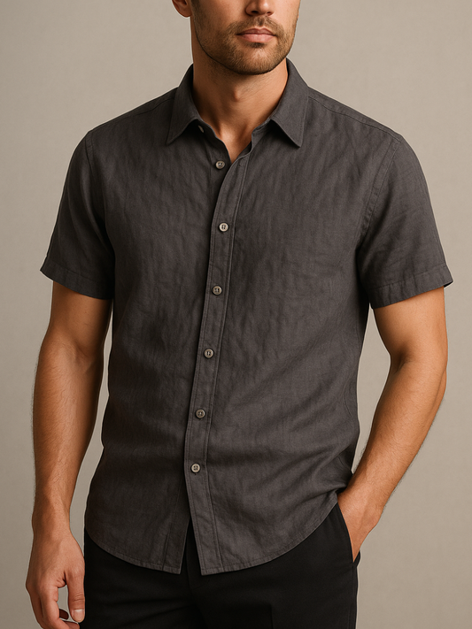 The Lerici Resort Shirt Charcoal Grey