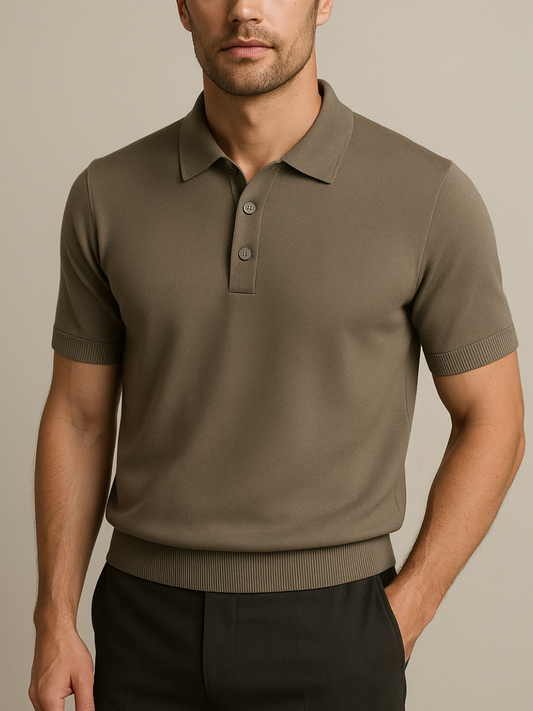 The Silvano Polo Shirt Charcoal Grey